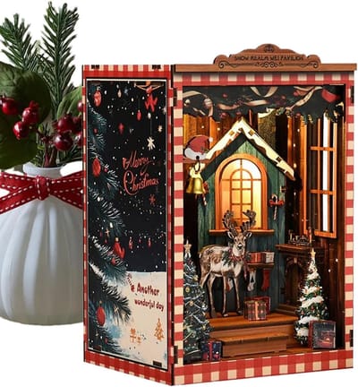 Miniatuur Huis Kit - Houten Poppenhuis - Hobby Knutselen - Gedetailleerd Decoratief Stuk - 28.4 x 19.4 x 3.8 cm