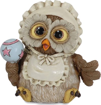 Wisdom friends uiltjes - Beeldjes van beroepen en sporten Uiltje winnie geboorte - hoogte 10 cm - handgeschilderd - verzameling / sport cadeautjes / beroepen cadeautjes