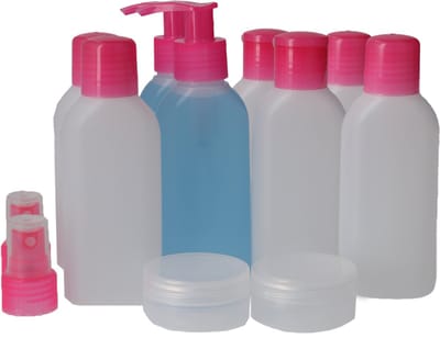 Reisflesjes Set Pretty Pink - 2 Sets van 6 - Kunststof PE BPA-vrij - Navulbare Reisflesjes, Reisflacons Handbagage, Reisset Flesjes, Reisverpakking - Transparant en Roze