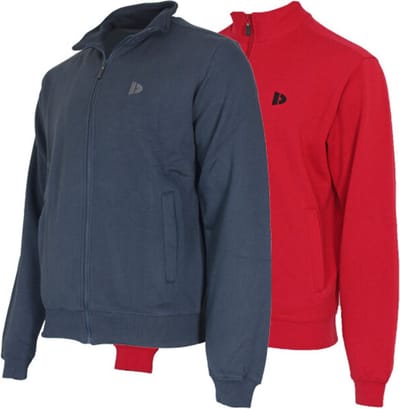2-Pack Donnay - Sweater zonder capuchon (Bryan) - Sportvest - Heren - Navy/Berry Red (294) - maat S