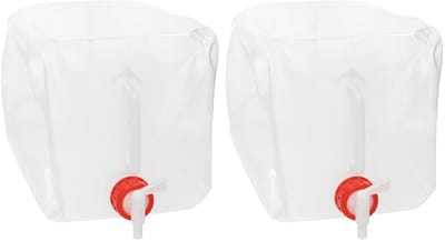 Redcliffs jerrycan/watertank met kraan - 2x - opvouwbaar - 10 liter - outdoor/kamperen