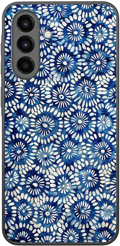 Hoesje geschikt voor Samsung Galaxy A36 - Azure daisies - TPU Hard Case Backcover - Blauw - Mooie Telefoonhoesjes
