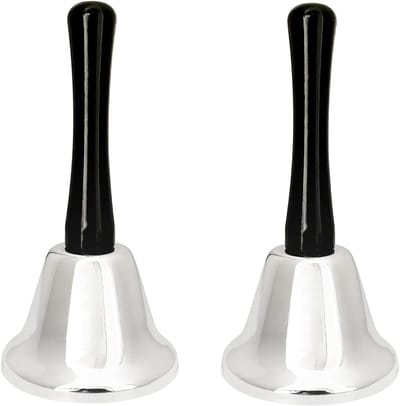 Handbellen Set - Oproep Bellen - Aandacht Trekken - Helder Geluid - 6.5 cm diameter - Zilver
