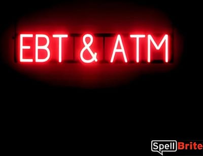 EBT & ATM - Lichtreclame Neon LED bord verlicht | SpellBrite | 84 x 16 cm | 6 Dimstanden - 8 Lichtanimaties | Reclamebord neon verlichting