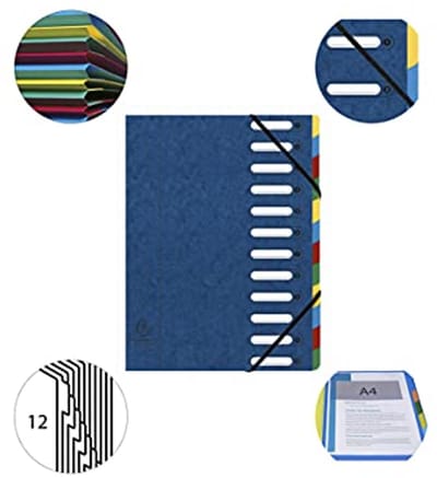 Harmonika venster sorter met elastieken - Natuur Future glanzende kaart - 12 compartimenten