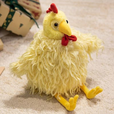 28cm Pluizige Haan Pluche Lang Haar Schattige Kip Knuffeldier Super Zacht Kawaii Verjaardagscadeau Voor Kinderen Boerderij Liefhebbers Woondecoratie 28cm
