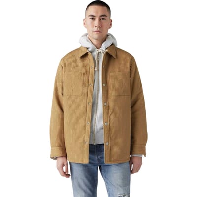 Levis Herenoverhemd van geribbeld kord met Bryant-patroon (Hermelijn)