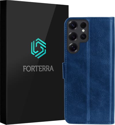 Hoesje Geschikt voor Samsung Galaxy S25 Ultra - Luxe Bookcase - Walletcase Hoes - Portemonnee - Cover - Donkerblauw