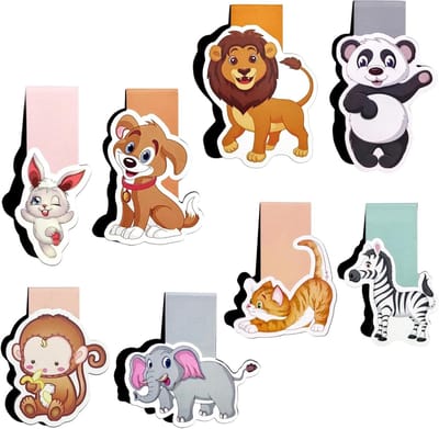 Allecto Plus - Magnetische bladwijzers met dierenmotieven voor studenten en leraren - Set van 8 stuks