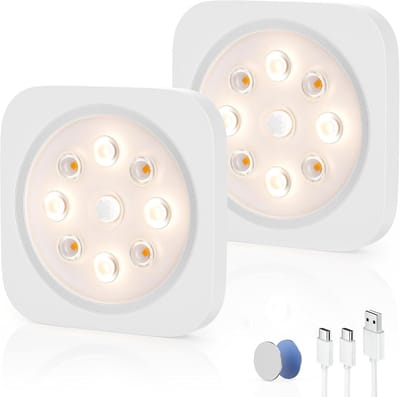 Oplaadbare Led-kastlamp met Bewegingsmelder - Draadloos Nachtlampje voor Binnengebruik, 2 Stuks