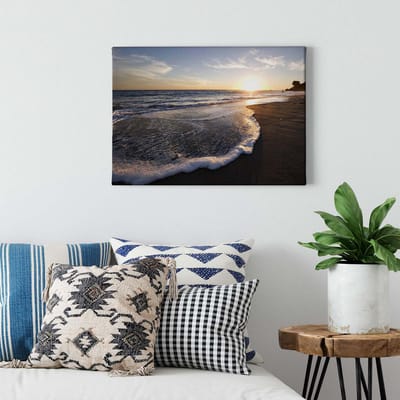 Canvas print DD123029 Sunset Lake A.S. Création 0,7 x 0,5 m Blauw Kantoor Hal/Gang Keuken Slaapkamer Woonkamer