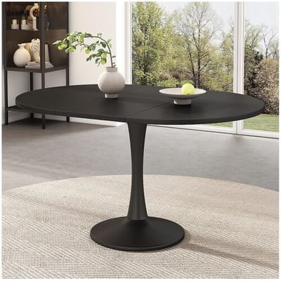 Merax Uitschuifbare eettafel - 100/140 x 100 x 75 cm - eenvoudig en modern - MDF - zwart