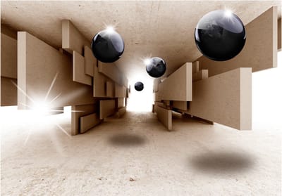 Fotobehangkoning - Behang - Vliesbehang - Fotobehang - Underground Racing - Constructie 3D - Tunnel - 300 x 210 cm