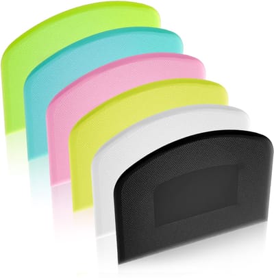 Dailygoods- Deegschraper Set van 6 - Siliconen Deegspatels - Antislip Handgrepen - Voedselveilig PE - Afmetingen 11,9 x 9,3 cm - Kleurrijk Assortiment - Deegspatel
