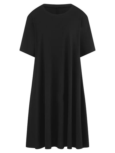 Jersey jurk ronde hals Van Emilia Lay zwart
