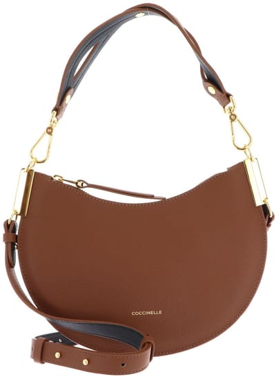 COCCINELLE Leren schoudertas Sunup Shoulder Bag Cognac / Noir bruine