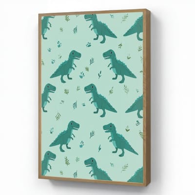 Nachtlampje 70x100 cm - Kinder lamp - Donkergroen - Dinosaurussen - Afdrukken - Bladeren - Tafellamp kinderkamer draadloos - Slaapkamer lampje - Bedlamp kinderen - Kinderlampje - Wandlamp babykamer - Nachtlampjes