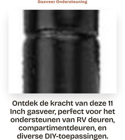 Dailygoods- Gasveer 11 Inch 500N - Gasdrukveer - Schokdempers - Ondersteuning - Lange levensduur - Premium kwaliteit - Schokdemper