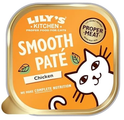 Lilys Kitchen Natural Cat Food Bowl for Adults with Wet Pate Grain Free Recipe 19x85g (Classic Chicken Dinner)