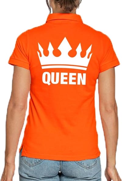 Koningsdag poloshirt / polo t-shirt Queen oranje voor dames - Koningsdag / EK WK S