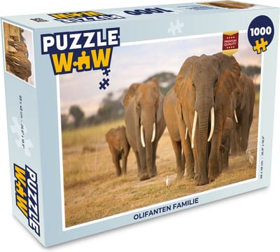 Puzzel Olifanten familie - Legpuzzel - Puzzel 1000 stukjes volwassenen