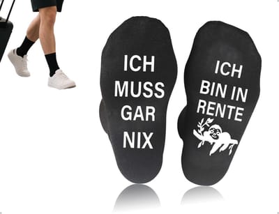 Dailygoods- Pensioensokken met antislip - Grappige Sokken - Cadeau voor Vaders - Humoristische Sokken - Zwarte Sokken - Ademend en Comfortabel