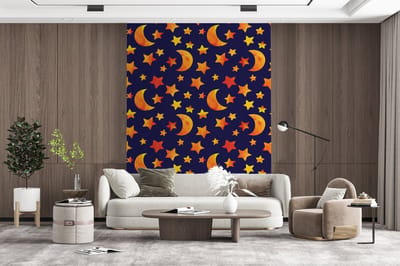 Behang - Fotobehang Sterren - Nacht - Patronen - Kind - Breedte 165 cm x hoogte 220 cm