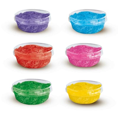 SES Creative - Plakkaatverf Glitter (6x45ml) - extra dekkende plakkaatverf - trendy glitter kleuren - hersluitbare potjes - makkelijk uitwasbaar – hobbyverf - knutselverf