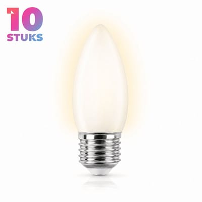 10x Kaarslamp Gloeilamp E27 - 25W - Warm Wit Licht (2700K) - 150 lm - 1 jaar - Dimbaar