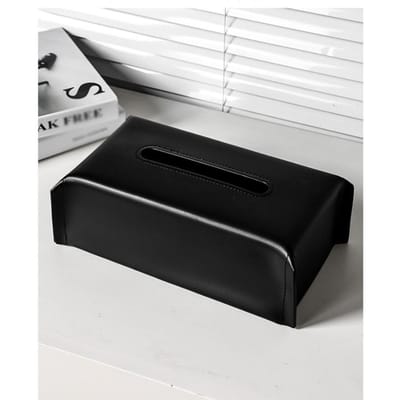 Nieuwe Geweven Tissuebox Leer Servethouder Luxe Papierhoes Auto Woonkamer Tissuepapierhouder Bureau Thuis Tafeldecoratie black