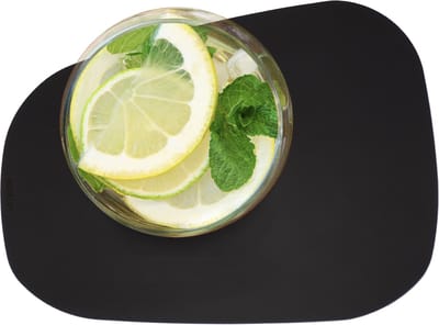 NOOBLU PEBL onderzetters 17 x 13 cm - Kleur: Midnight black, Aantal: set van 8