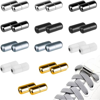 Famanu – 24 stuks metalen capsules voor veters, snelsluiting voor volwassenen en kinderen, veters voor sneakers en vrijetijdsschoenen