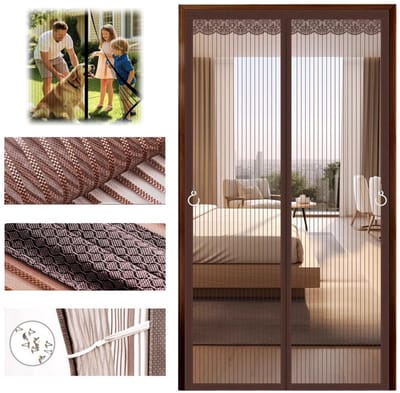 Magnetische hordeur – Magnetisch hordeur-gordijn – Magnetische hor zonder boren – Geschikt voor deuren en balkondeuren – Insectenwerend – Hor voor terrasdeur – Insectengaas – Verticaal horgordijn – 85*220cm