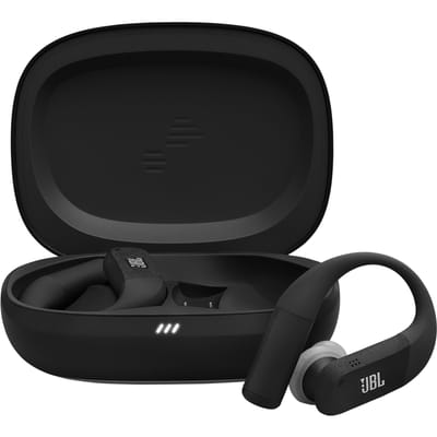 JBL Endurance Peak 4 - Sport Oordopjes - Draadloos Bluetooth - In ear - Oortjes met Oorhaak - Hardlopen - 48 uur - IP68 - Waterbestendig - Zwart & Grijs