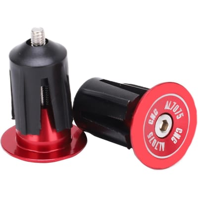2 stuks Stuurdop Aluminiumlegering Plastic Vervangbaar Praktische FietsaccessoiresRood black