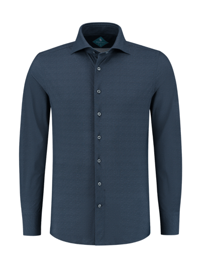 District Indigo Overhemd Performance Twill Navy Blauw   46