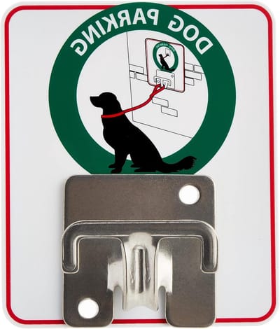 Parkeerhaak Hond - Hondenhaak Riemhouder - Hond Vastzetten - Roestvrij Staal Onderdelen - Wandmontage - Metaal