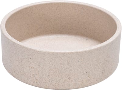 Designed by Lotte Noor Voerbak Hond - Eetbak/Drinkbak - Vaatwasserbestendig - Bamboe - Beige - 12 cm