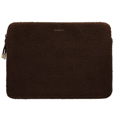 Selencia Teddy Laptop Sleeve - Laptop Hoes geschikt voor 13 / 13.3 / 13.6 / 14 / 14.2 inch - Choco Brown