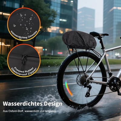 Fietstas - 8 liter - waterdichte fietstas met regenbescherming - 3-in-1 reflecterende schoudertas voor pendelen en fietsen onderweg