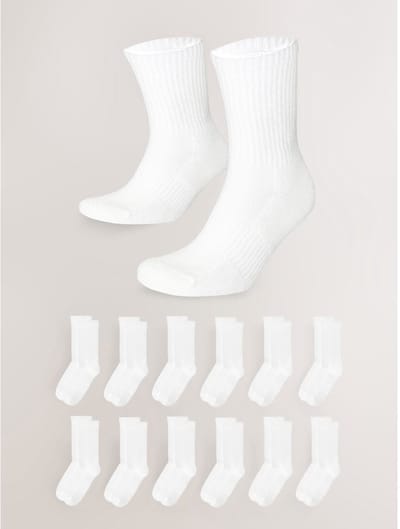 Next - Heren - Essential set van 12 paar sportsokken - Wit