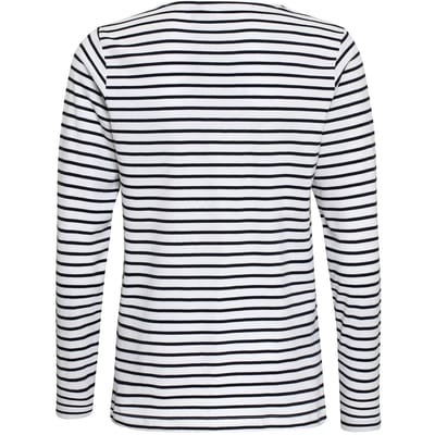 Asquith & Fox Heren Mariniere Kust T-Shirt met lange mouwen (Wit/Zwaar)