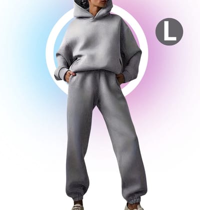 Livano Joggingpak Dames - Huispak - Trainingspak - Volwassenen - Capuchon - Jogging Pak - Joggingspak - Licht Grijs - Maat L