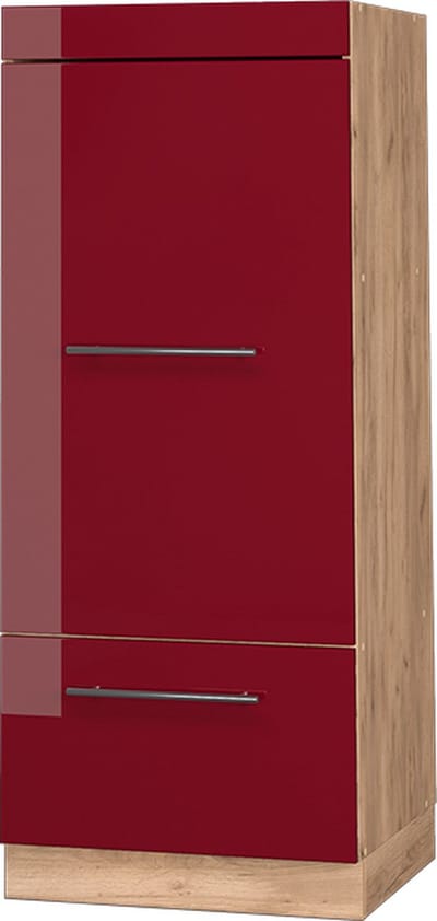 Vicco Hoge kast Fame-Line, Bordeauxrode hoogglans/Goudkleurig Eiken, 60 cm