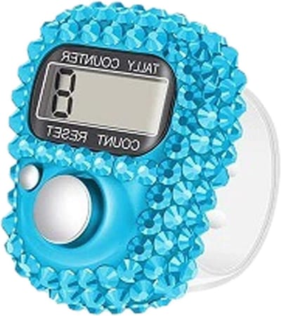 Vinger Tally Counter - Digitale Clicker Teller - Rondes Tellen Breien - Compact Draagbaar Ontwerp - 100000 Tellingen - Blauw