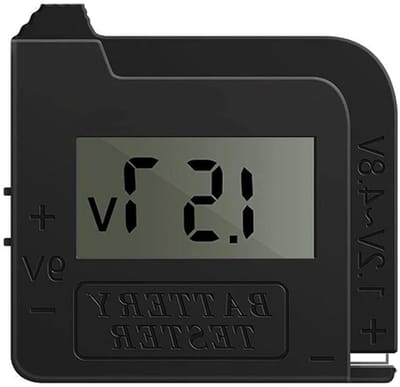 Batterijtester Digitaal - Batterij Capaciteit Meter - Batterijen Controleren - Universele Batterijondersteuning - Compact Formaat - Zwart