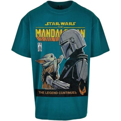 Star Wars - Disney Oversized T-shirt - The Mandalorian - Mando And Grogu - M tot XXL - voor Mannen - groen