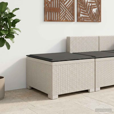 vidaXL - Eén-zits - Tuin - Sofa - met - Kussen - Rieten - Look - PP - Wit