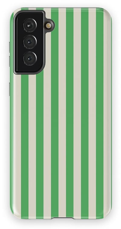 DripCase Gestreept Hoesje Samsung Galaxy S21 Plus | Backcover met Mag | Stripes Motief | Trendy Case Samsung Galaxy S21 Plus met Strepen Pistachio Cream