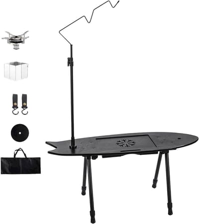 Houten Klaptafel - Campingtafel Opvouwbaar - Buitenactiviteiten - Lichtgewicht en Draagbaar - 76 x 33 cm - Houtkleur